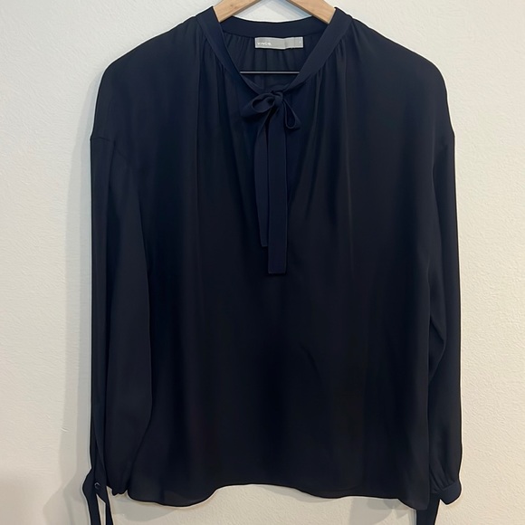 Vince Tops - VINCE 100% Silk Navy Blue Blouse Size M